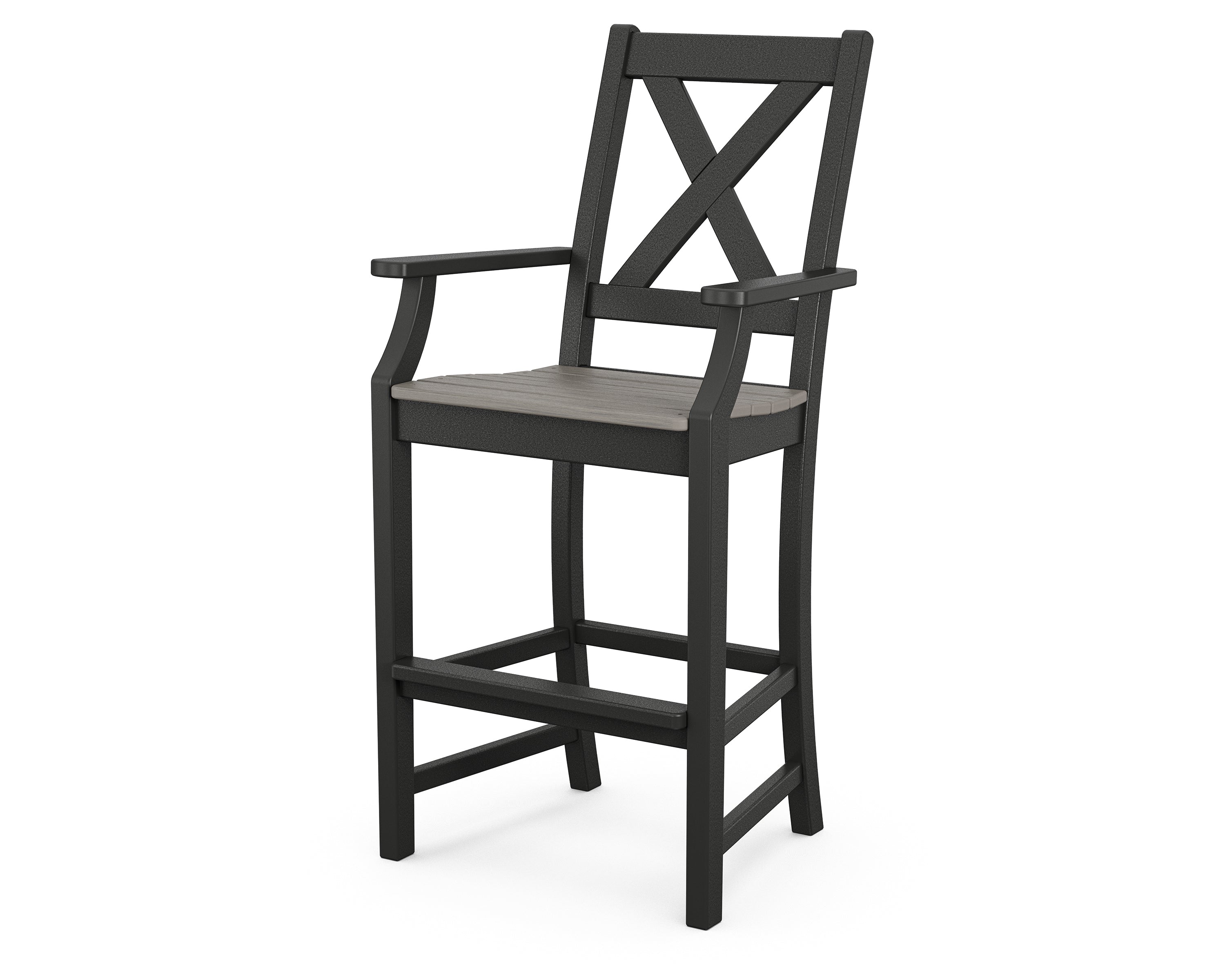 POLYWOOD® Braxton Bar Arm Chair in Black / Driftwood