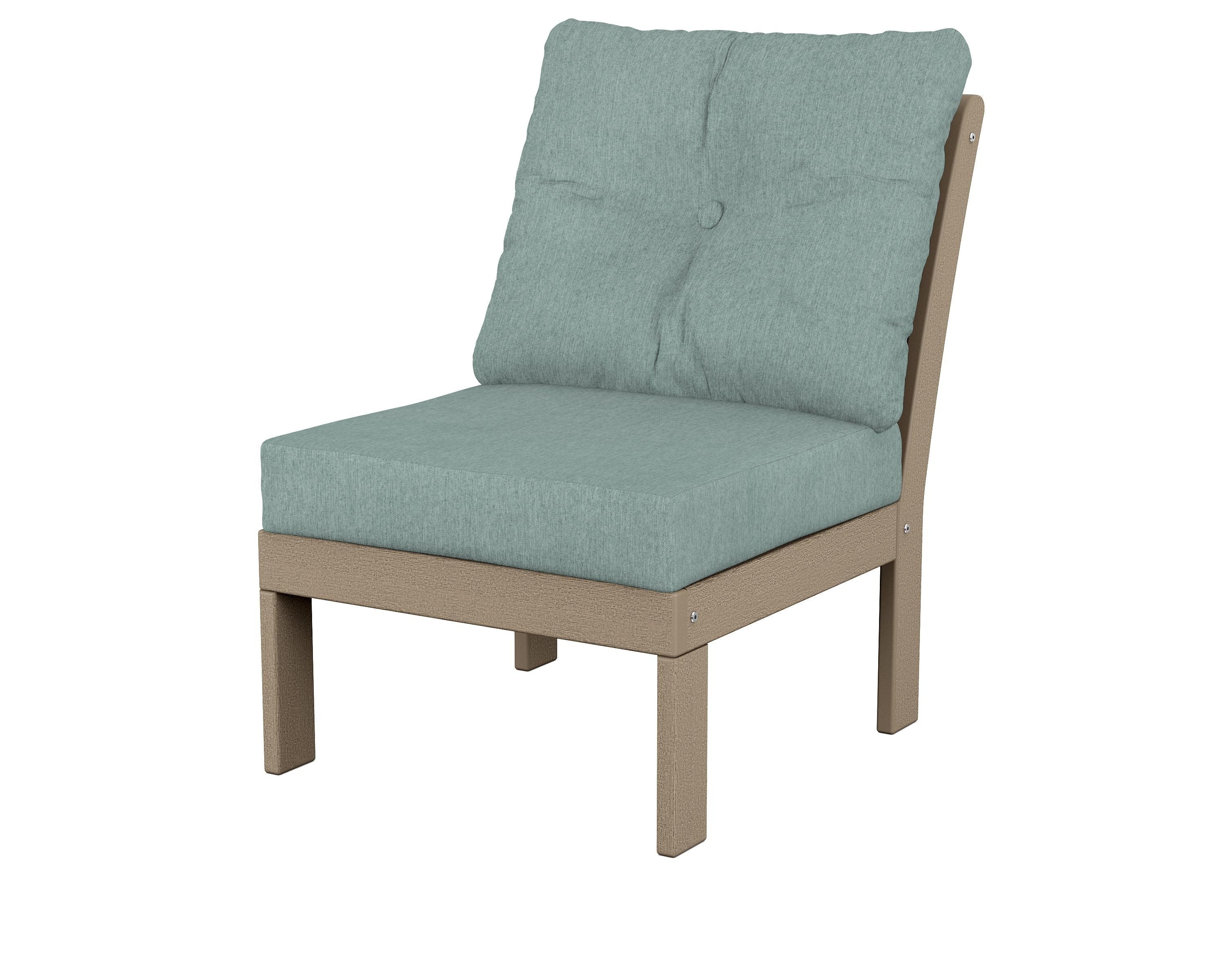 POLYWOOD® Vineyard Modular Armless Chair in Vintage Sahara / Glacier Spa