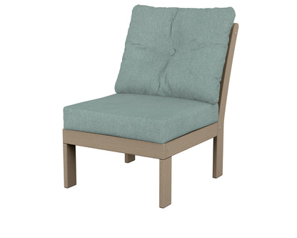 POLYWOOD® Vineyard Modular Armless Chair in Vintage Sahara / Glacier Spa