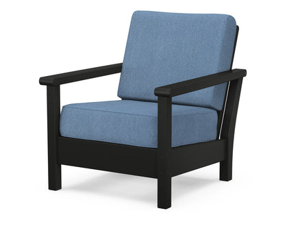 POLYWOOD® Harbour Deep Seating Chair in Black / Sky Blue