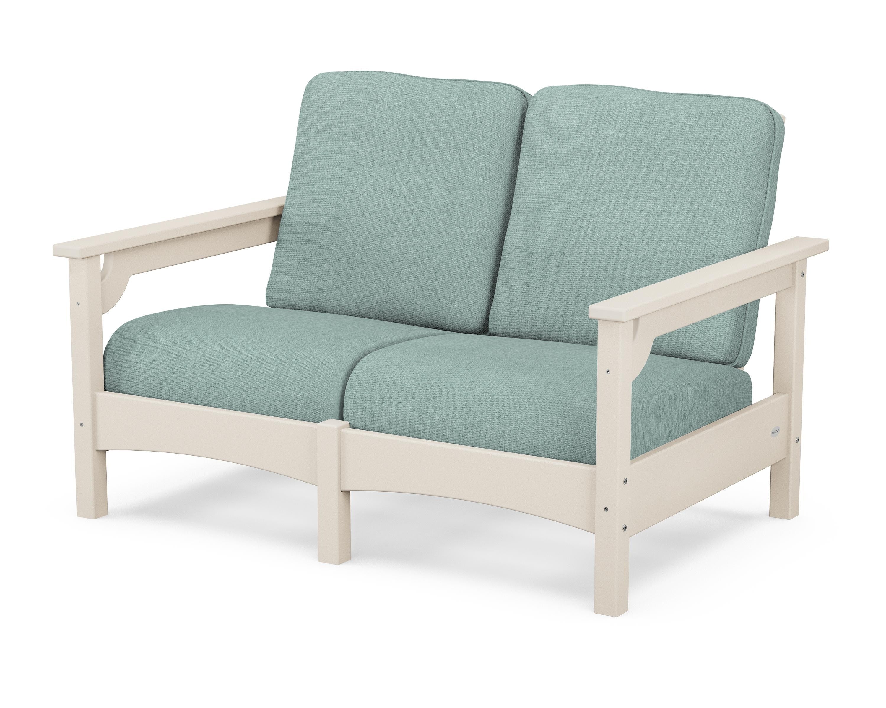 POLYWOOD® Club Loveseat in Sand / Glacier Spa