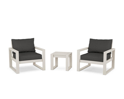 POLYWOOD® EDGE Sectional 3-Piece Deep Seating Set in Sand / Spectrum Carbon