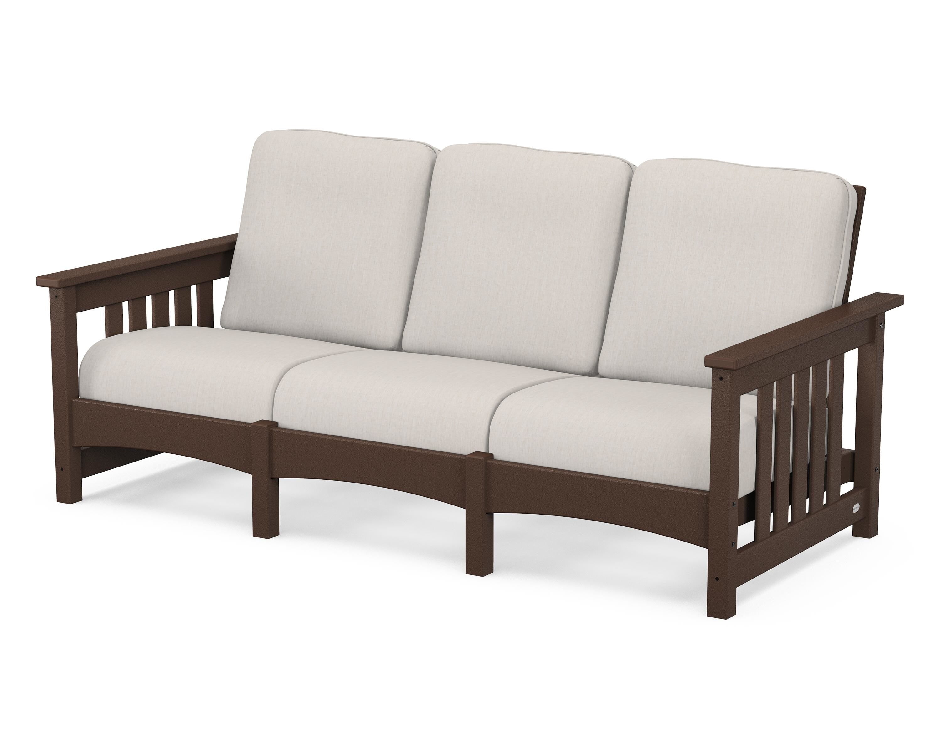 POLYWOOD® Club Mission Sofa in Mahogany / Cast Ash