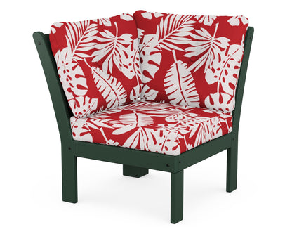 POLYWOOD® Vineyard Modular Corner Chair in Green / Leaf Crimson