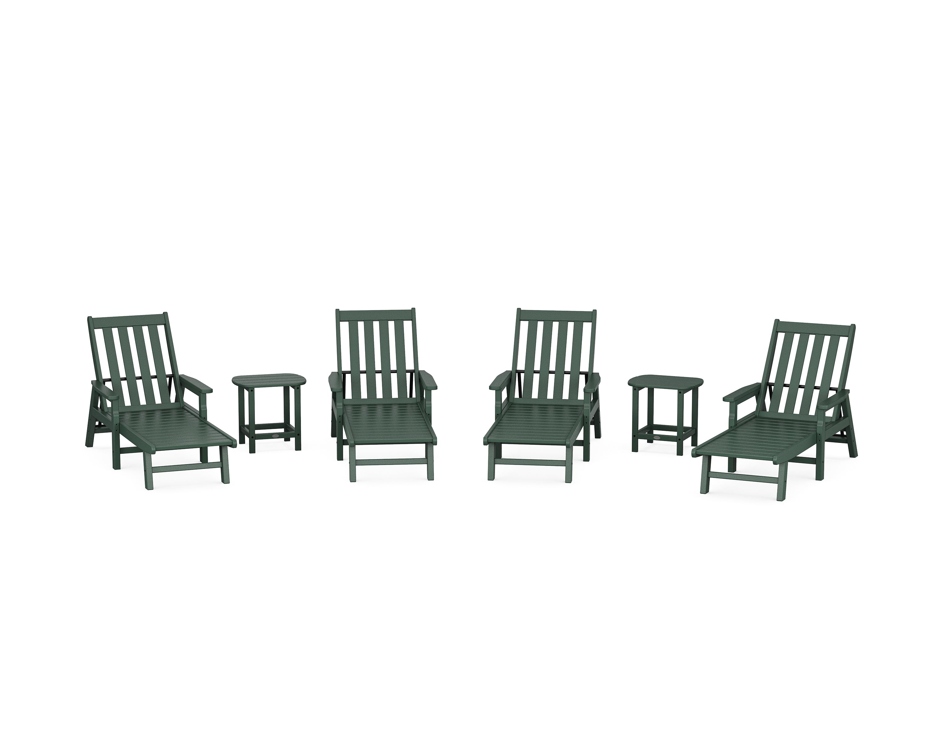 POLYWOOD® Vineyard 6-Piece Chaise with Arms Set in Green
