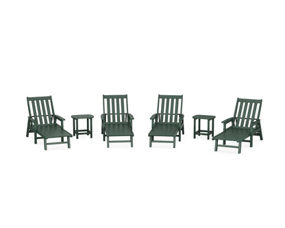 POLYWOOD® Vineyard 6-Piece Chaise with Arms Set in Green