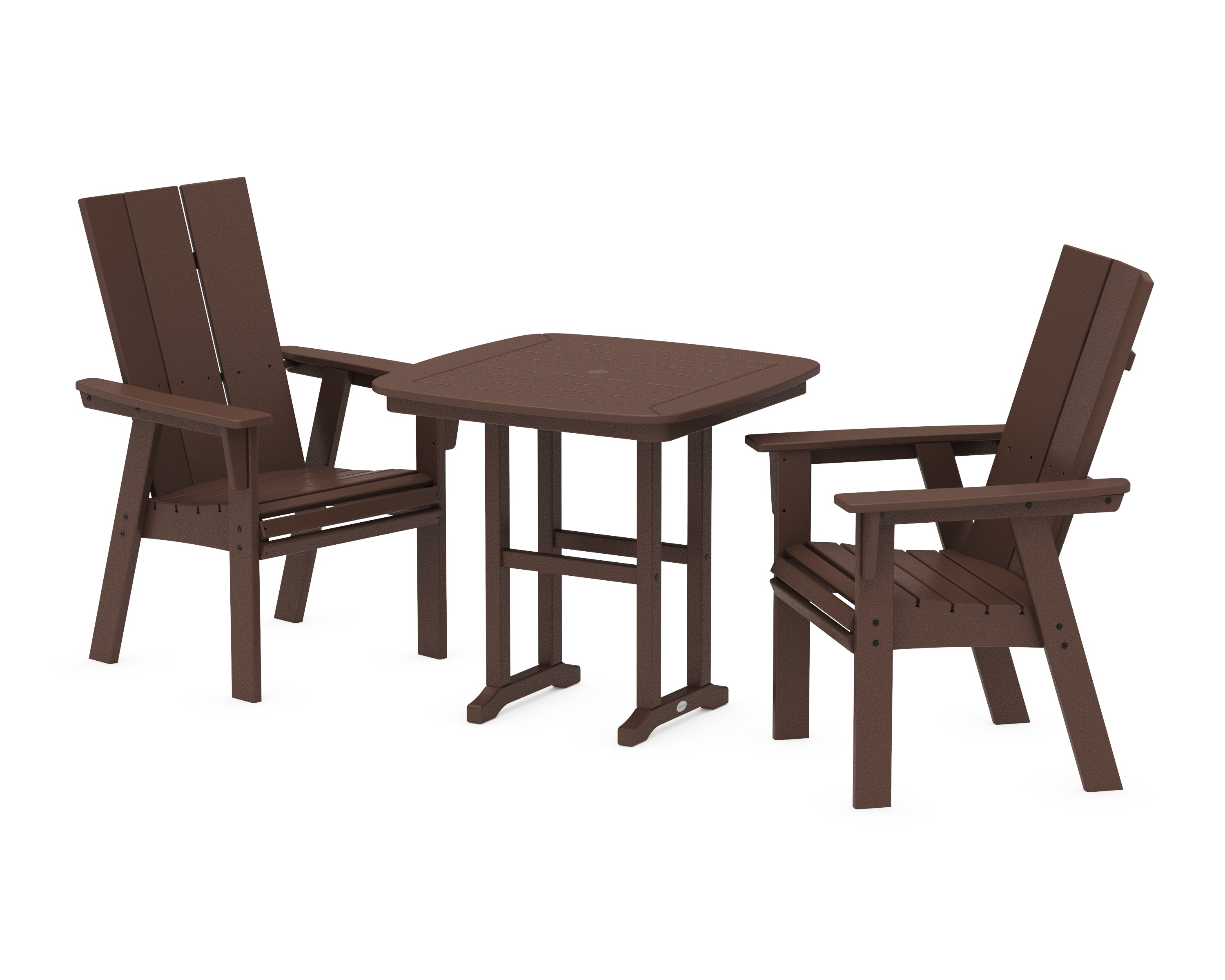 POLYWOOD® Modern Adirondack 3-Piece Dining Set in Mahogany