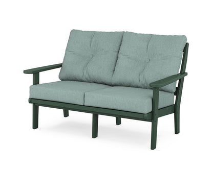 POLYWOOD® Mission Deep Seating Loveseat in Green / Glacier Spa