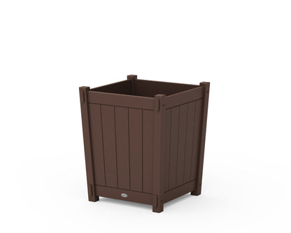 POLYWOOD® Vineyard Large Tapered Square Short Planter Box in Mahogany
