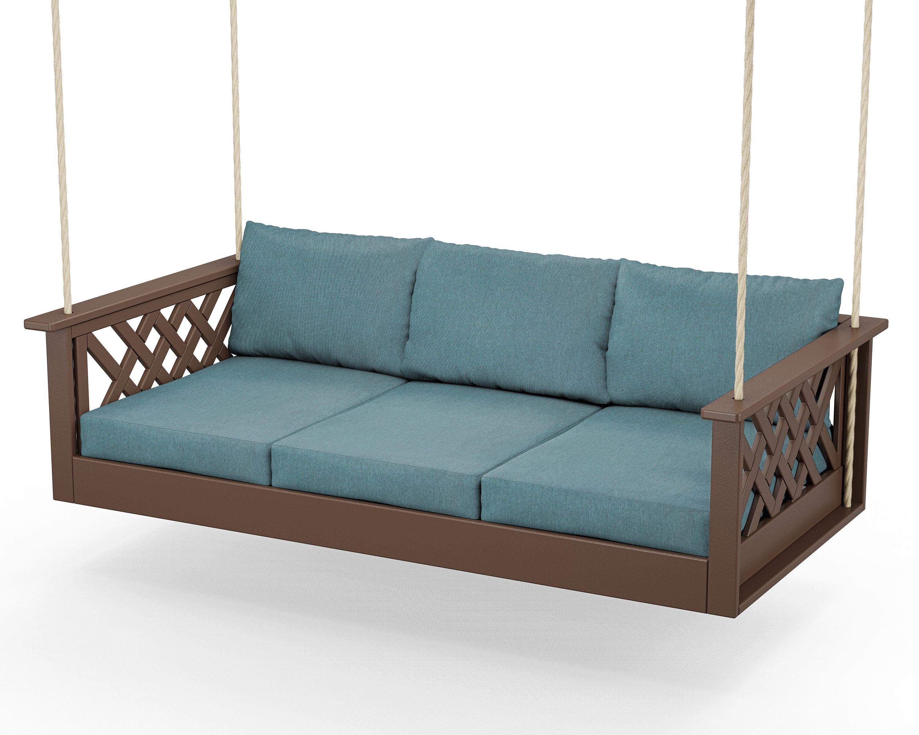 Country Living Wovendale Daybed Swing in Mahogany / Ocean Teal