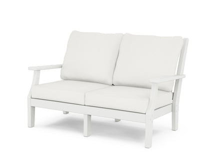 Country Living Wovendale Deep Seating Loveseat in White / Natural Linen