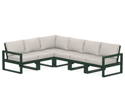 POLYWOOD® EDGE 6-Piece Modular Deep Seating Set in Green / Cast Ash