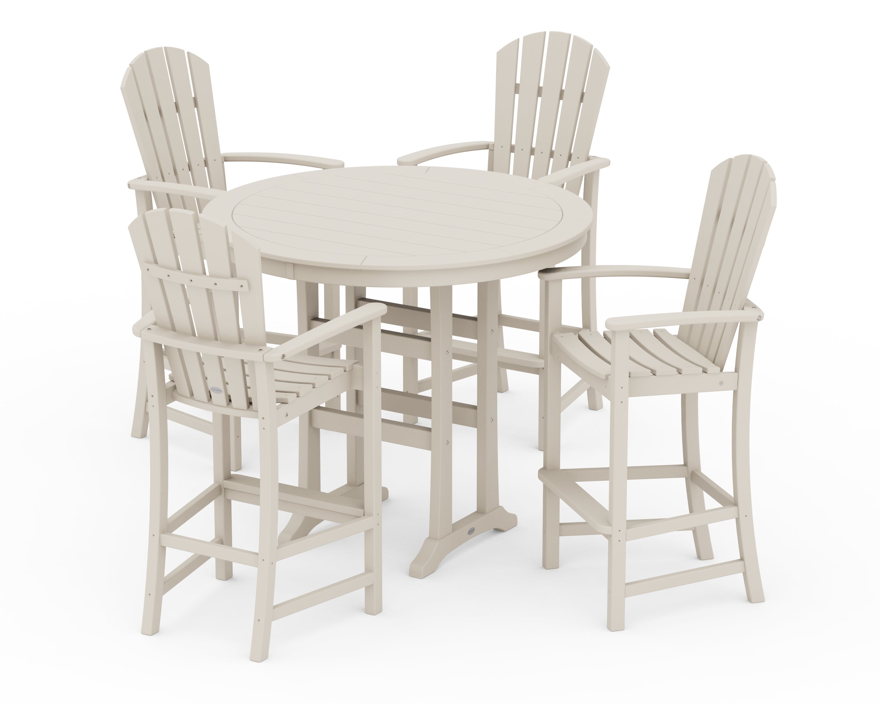 POLYWOOD® Palm Coast 5-Piece Round Bar Set in Sand