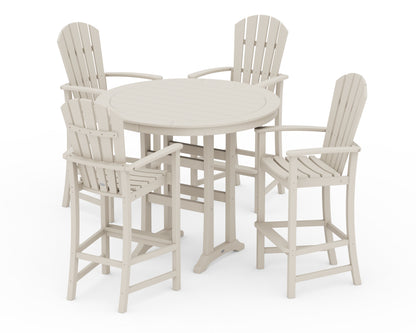 POLYWOOD® Palm Coast 5-Piece Round Bar Set in Sand