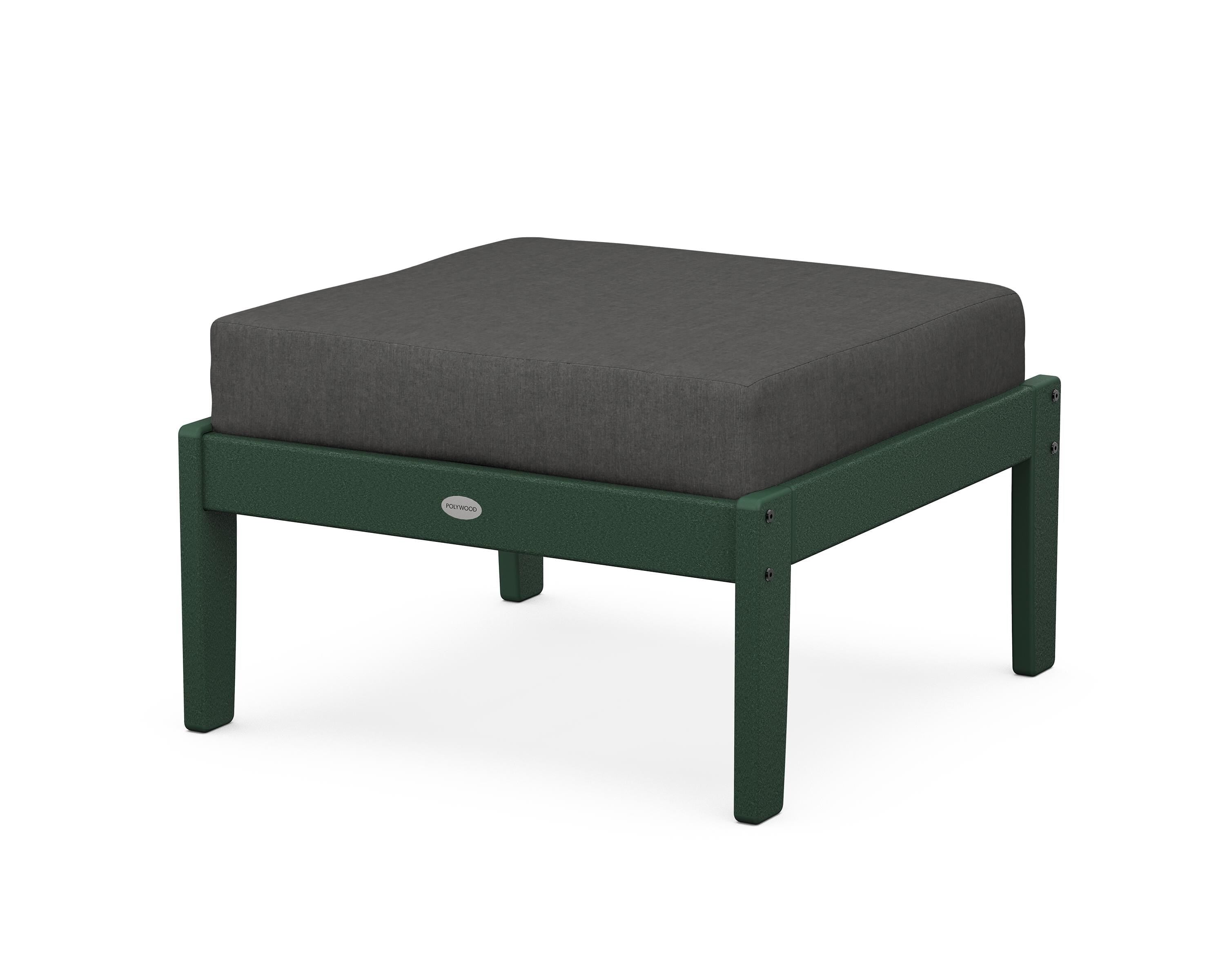 POLYWOOD® Braxton Deep Seating Ottoman in Green / Spectrum Carbon