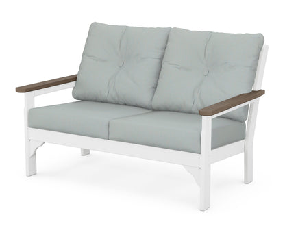 POLYWOOD® Vineyard Deep Seating Loveseat in White / Kona / Spa