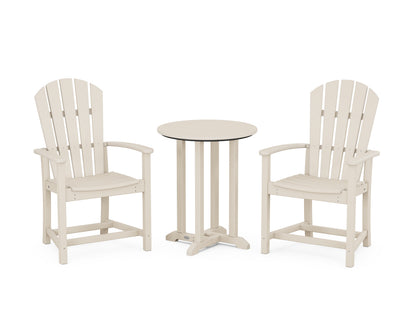 POLYWOOD® Palm Coast 3-Piece Round Farmhouse Bistro Dining Set in Sand
