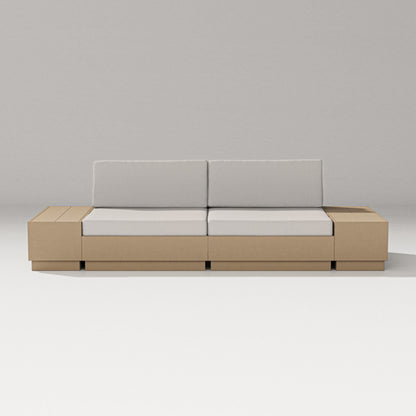 PW Designer Series Elevate 4-Piece Loveseat Sectional in Vintage Sahara / Cast Ash