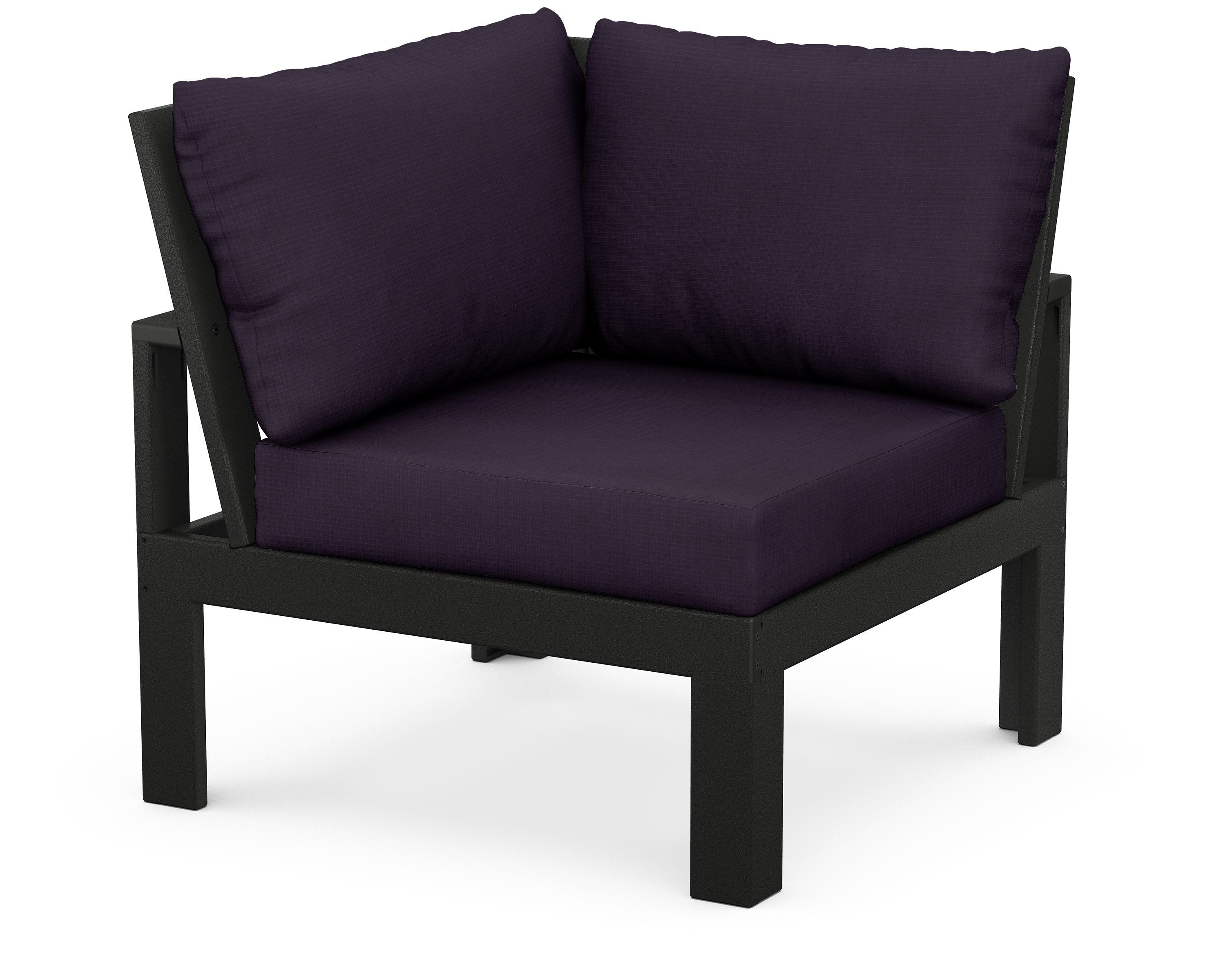 Unbranded Modular Corner Chair in Black / Navy Linen
