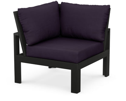 Unbranded Modular Corner Chair in Black / Navy Linen