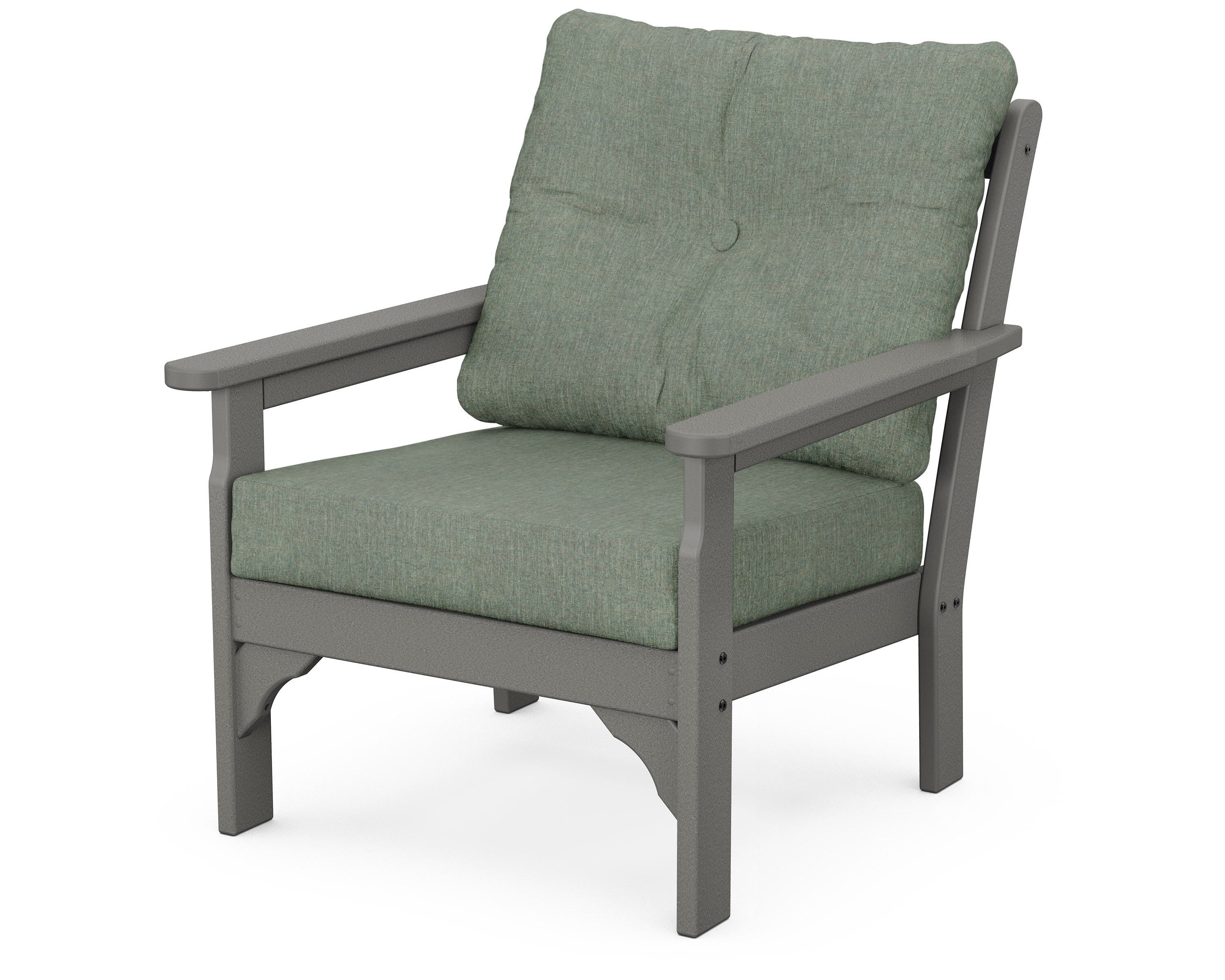 POLYWOOD® Vineyard Deep Seating Chair in Slate Grey / Cast Sage