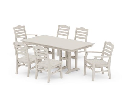 POLYWOOD® Savannah 7-Piece Farmhouse Dining Set in Sand