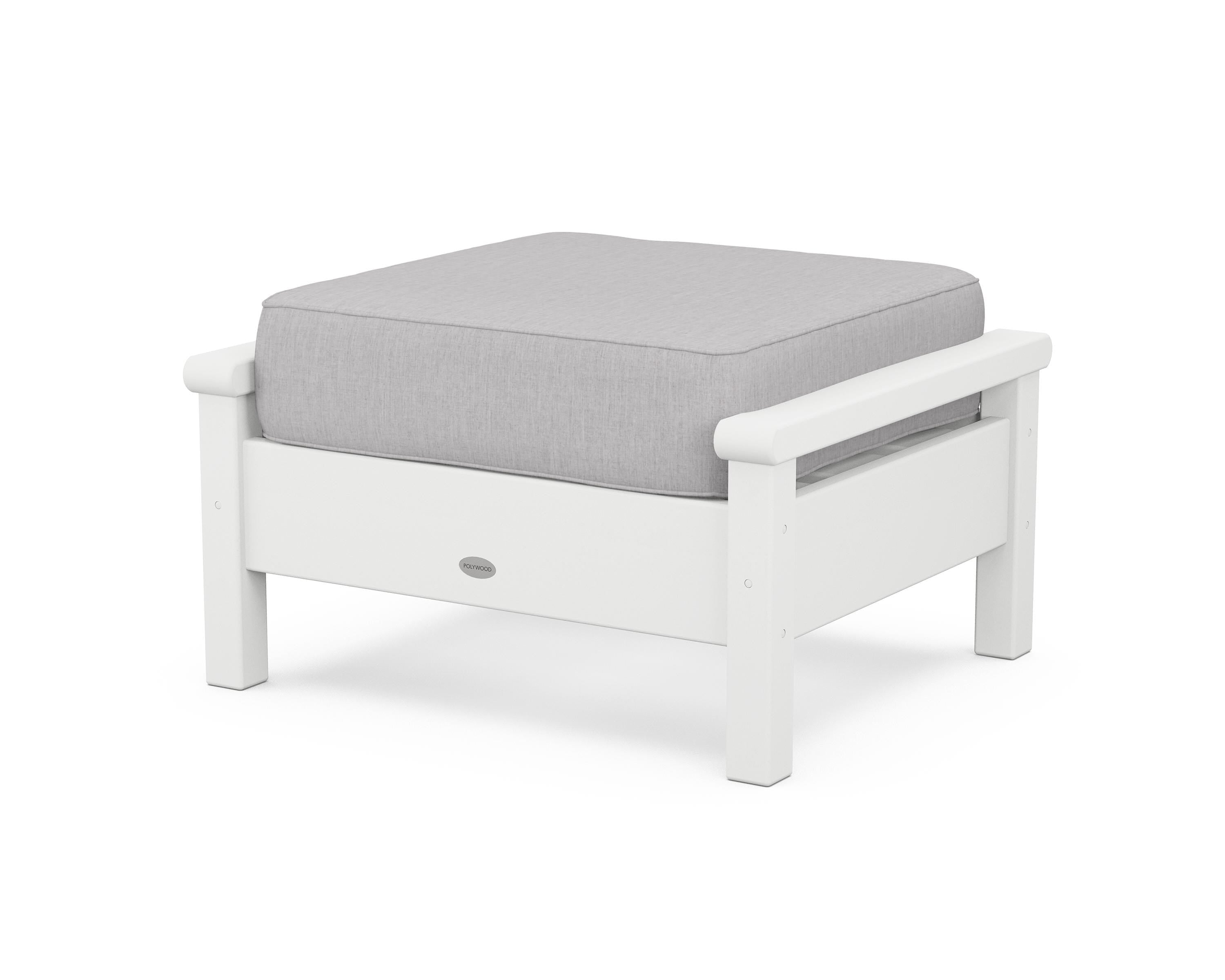 POLYWOOD® Harbour Deep Seating Ottoman in White / Granite