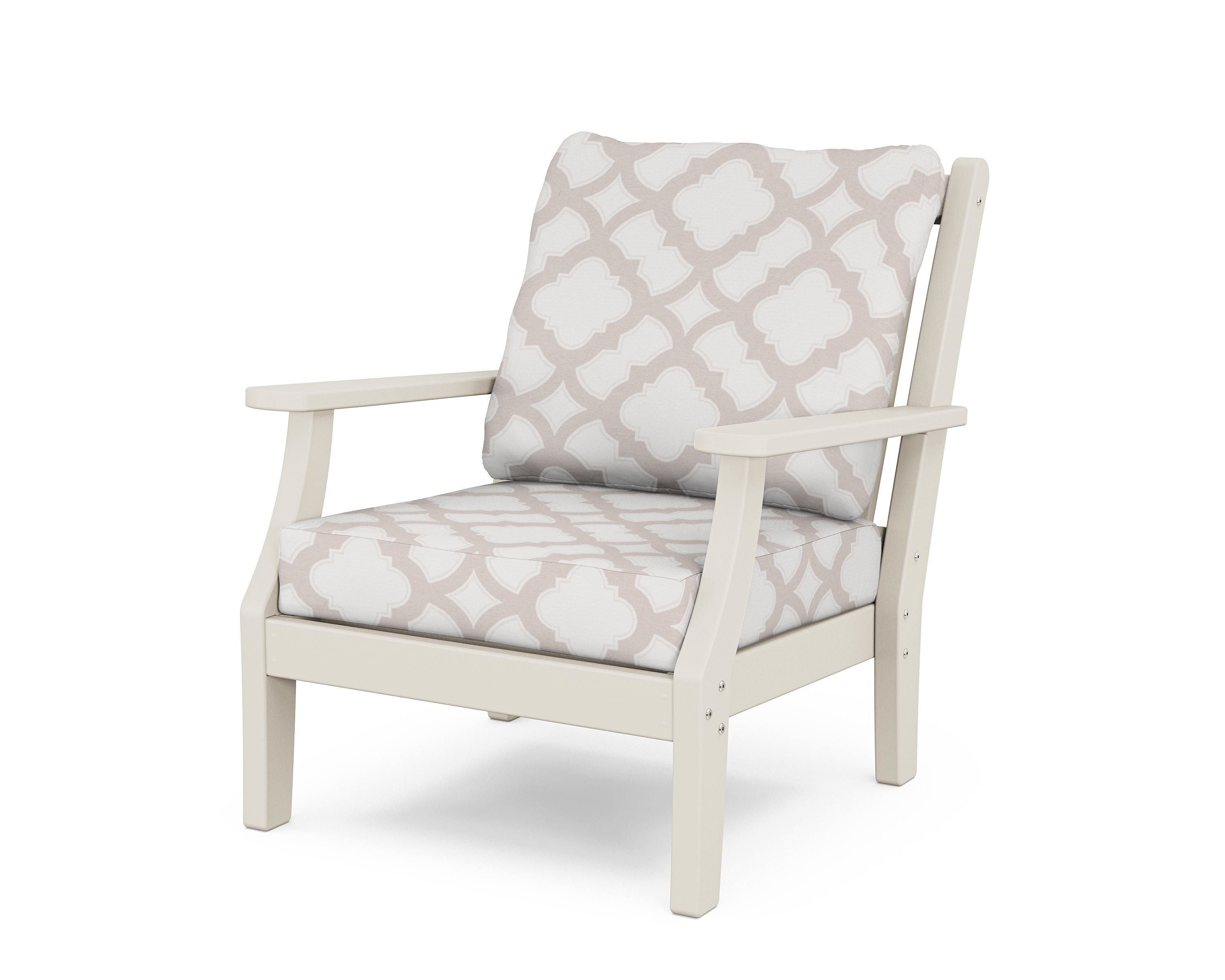 Country Living Wovendale Deep Seating Chair in Sand / Trellis Dune Burlap