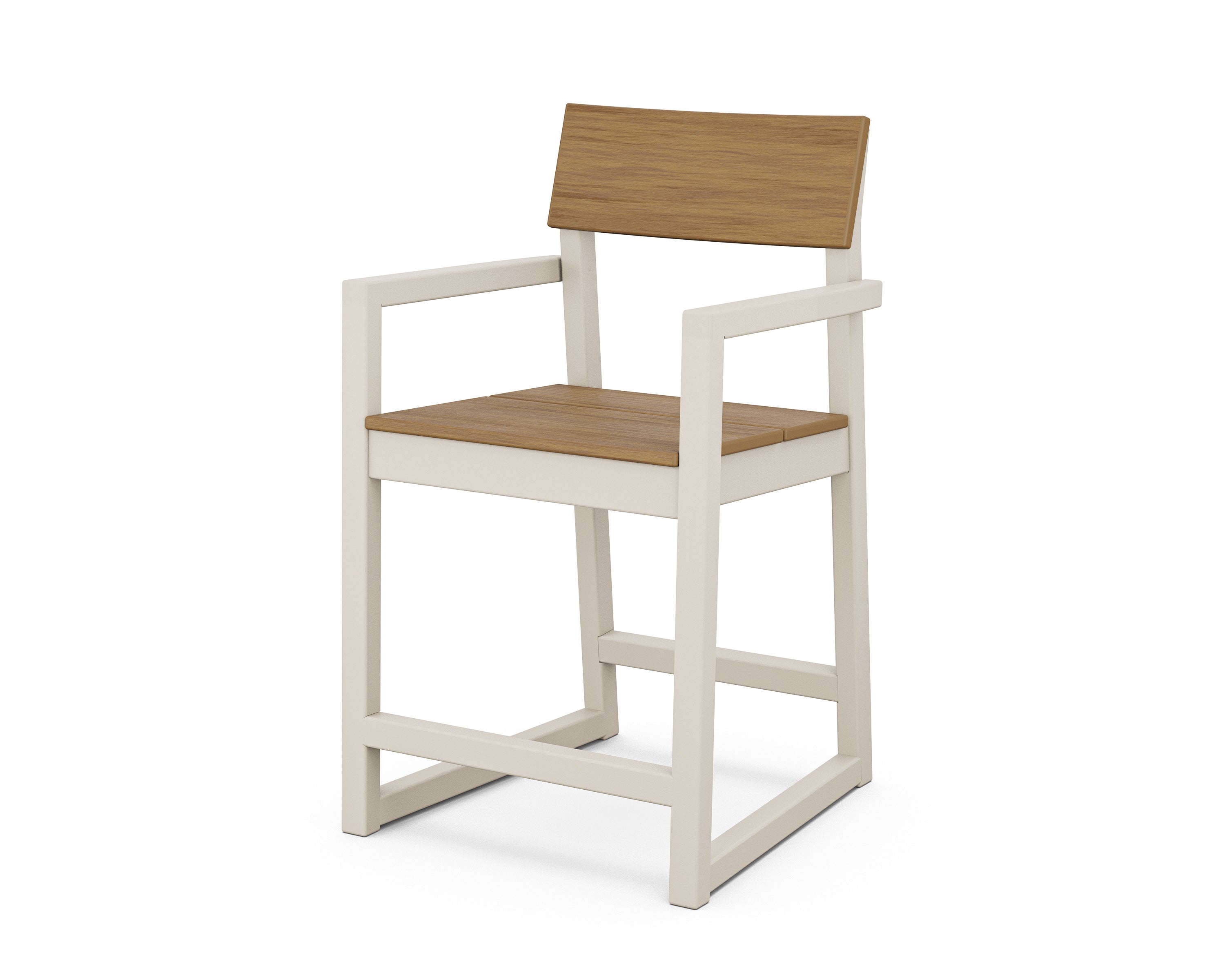 POLYWOOD® EDGE Counter Arm Chair in Sand / Natural
