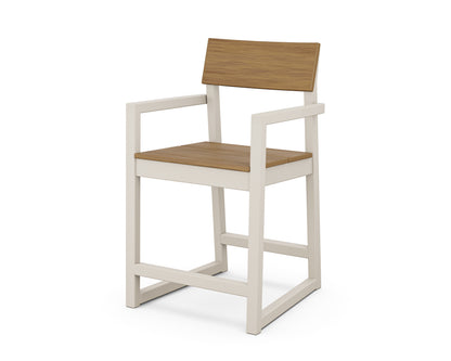 POLYWOOD® EDGE Counter Arm Chair in Sand / Natural