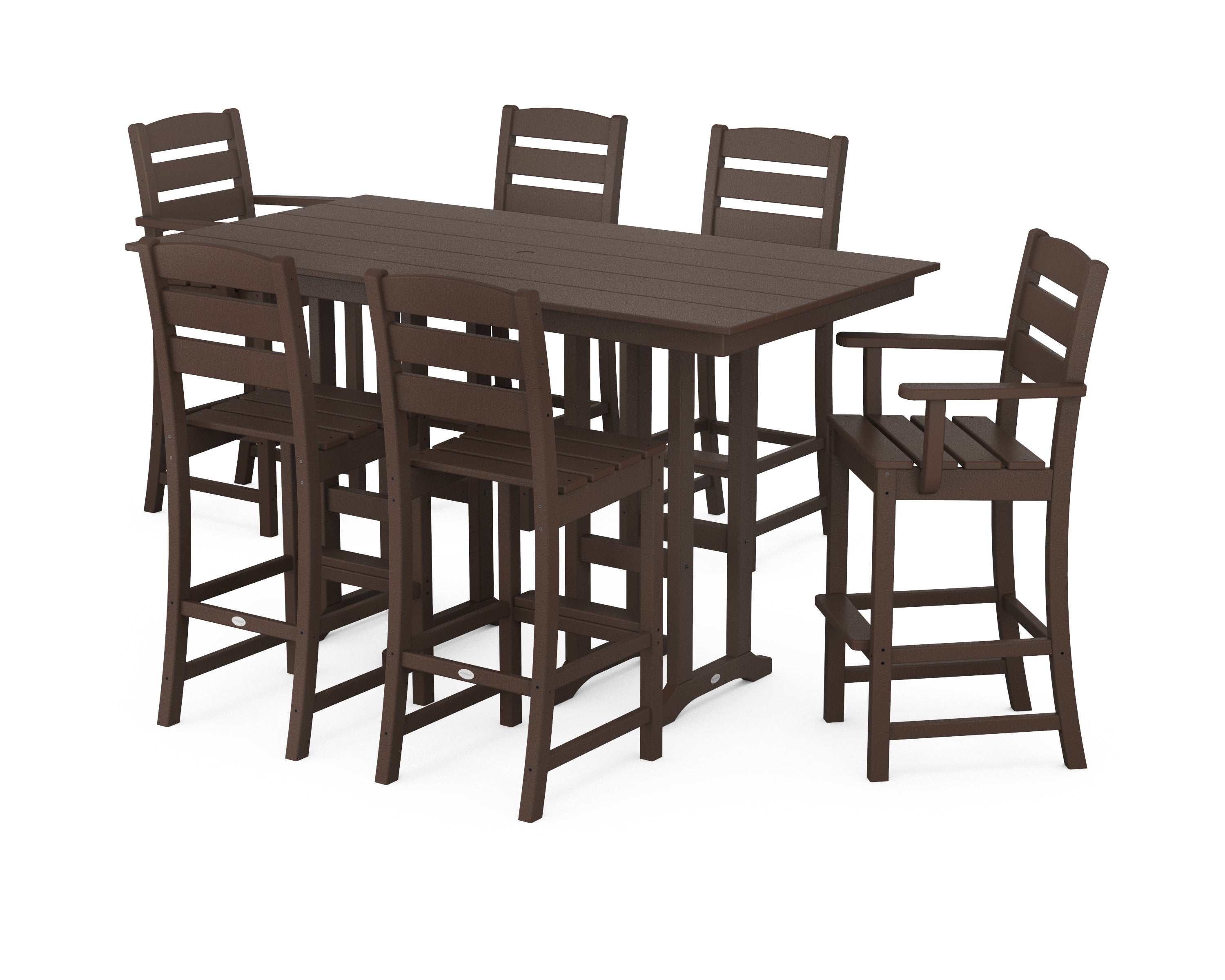 POLYWOOD® Lakeside 7-Piece Bar Set in Mahogany