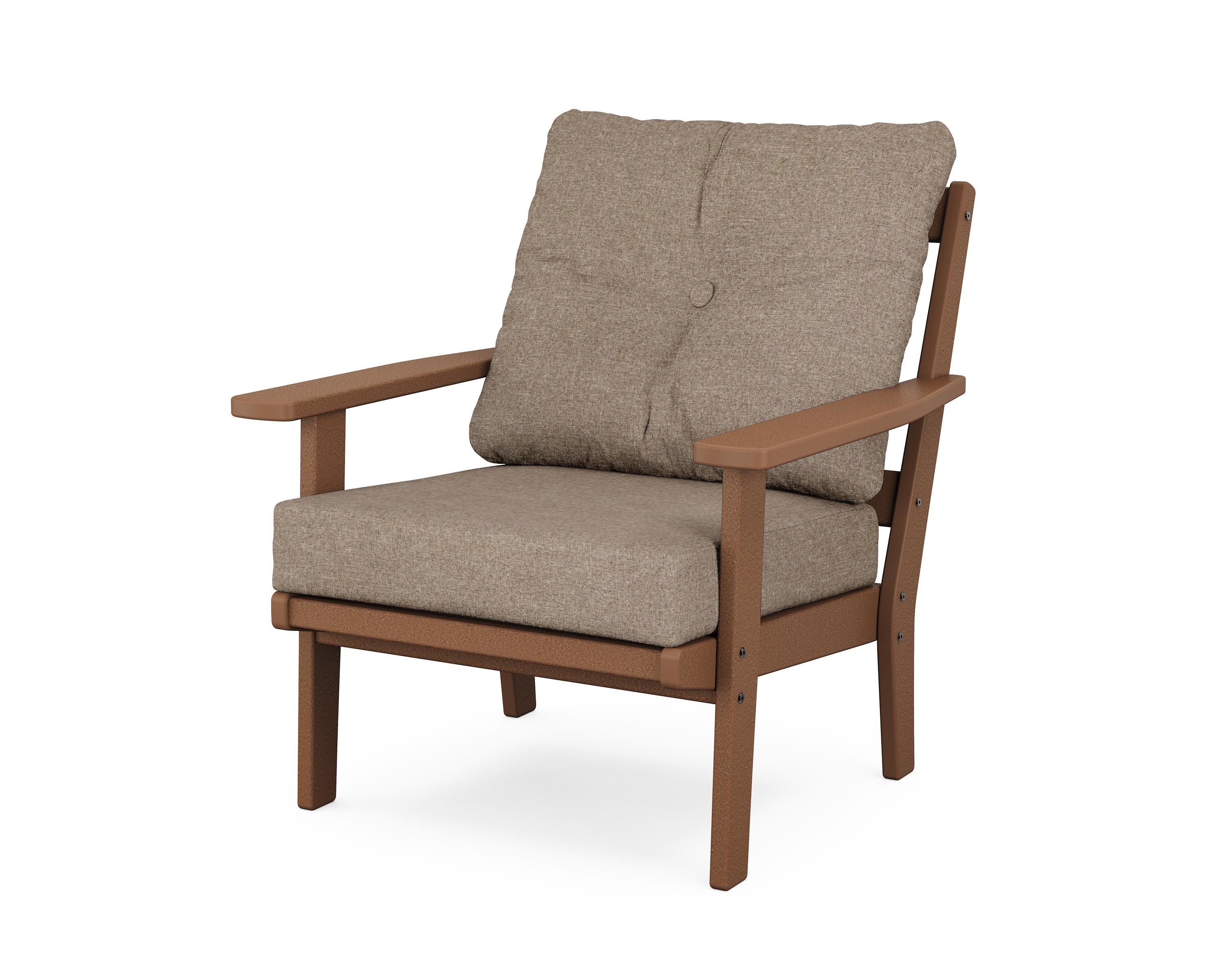 POLYWOOD® Oxford Deep Seating Chair in Teak / Spiced Burlap