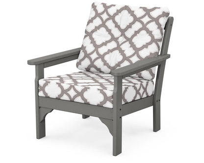 POLYWOOD® Vineyard Deep Seating Chair in Slate Grey / Trellis Grey Mist