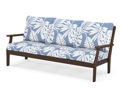 POLYWOOD® Braxton Deep Seating Sofa in Mahogany / Leaf Sky Blue
