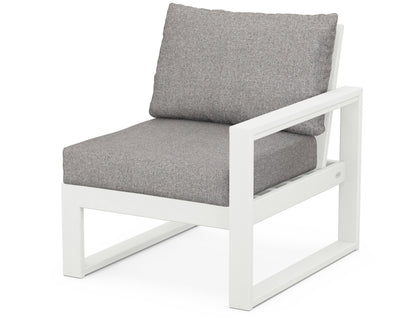 POLYWOOD® EDGE Modular Right Arm Chair in Vintage White / Grey Mist