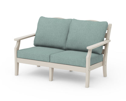 Draper James™ by  POLYWOOD® Savannah Deep Seating Loveseat in Sand / Glacier Spa