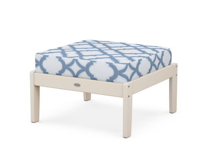 POLYWOOD® Braxton Deep Seating Ottoman in Sand / Trellis Sky Blue