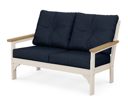 POLYWOOD® Vineyard Deep Seating Loveseat in Sand / Natural / Marine Indigo