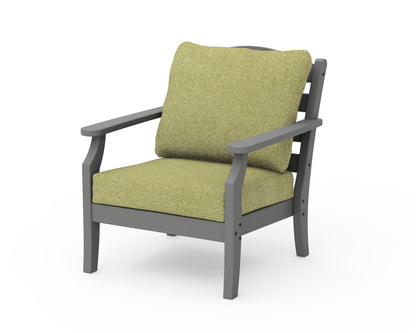 Draper James™ by  POLYWOOD® Savannah Deep Seating Chair in Slate Grey / Chartreuse Boucle
