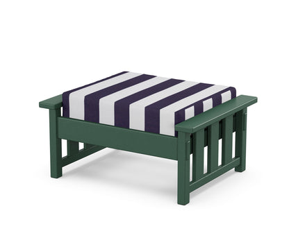 Martha Stewart by POLYWOOD® Acadia Deep Seating Ottoman in Green / Cabana Stripe Navy