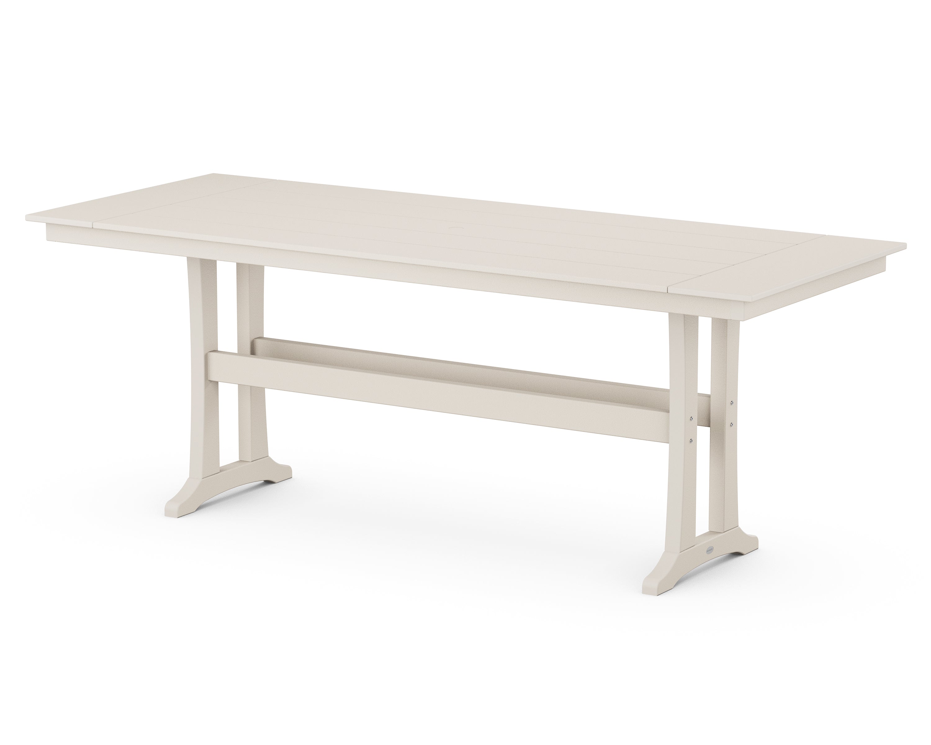 POLYWOOD® Farmhouse Trestle 38" x 96" Counter Table in Sand