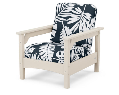 POLYWOOD® Club Chair in Sand / Leaf Marine Indigo