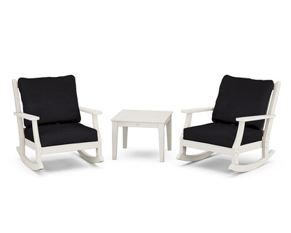 Country Living Wovendale 3-Piece Deep Seating Rocker Set in Sand / Midnight Linen