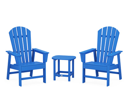 POLYWOOD® South Beach Casual Chair 3-Piece Set with 18" South Beach Side Table in Pacific Blue