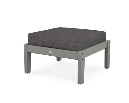 Martha Stewart by POLYWOOD® Chinoiserie Deep Seating Ottoman in Slate Grey / Ash Charcoal