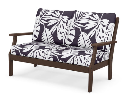 POLYWOOD® Braxton Deep Seating Loveseat in Mahogany / Leaf Navy