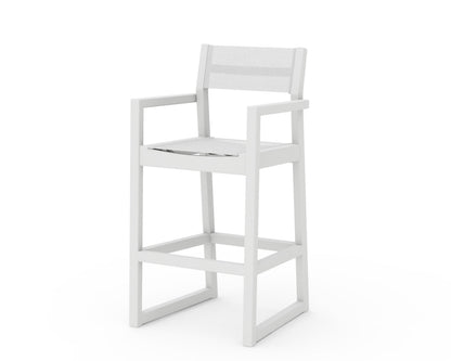 POLYWOOD® EDGE Sling Bar Arm Chair in White / White Sling