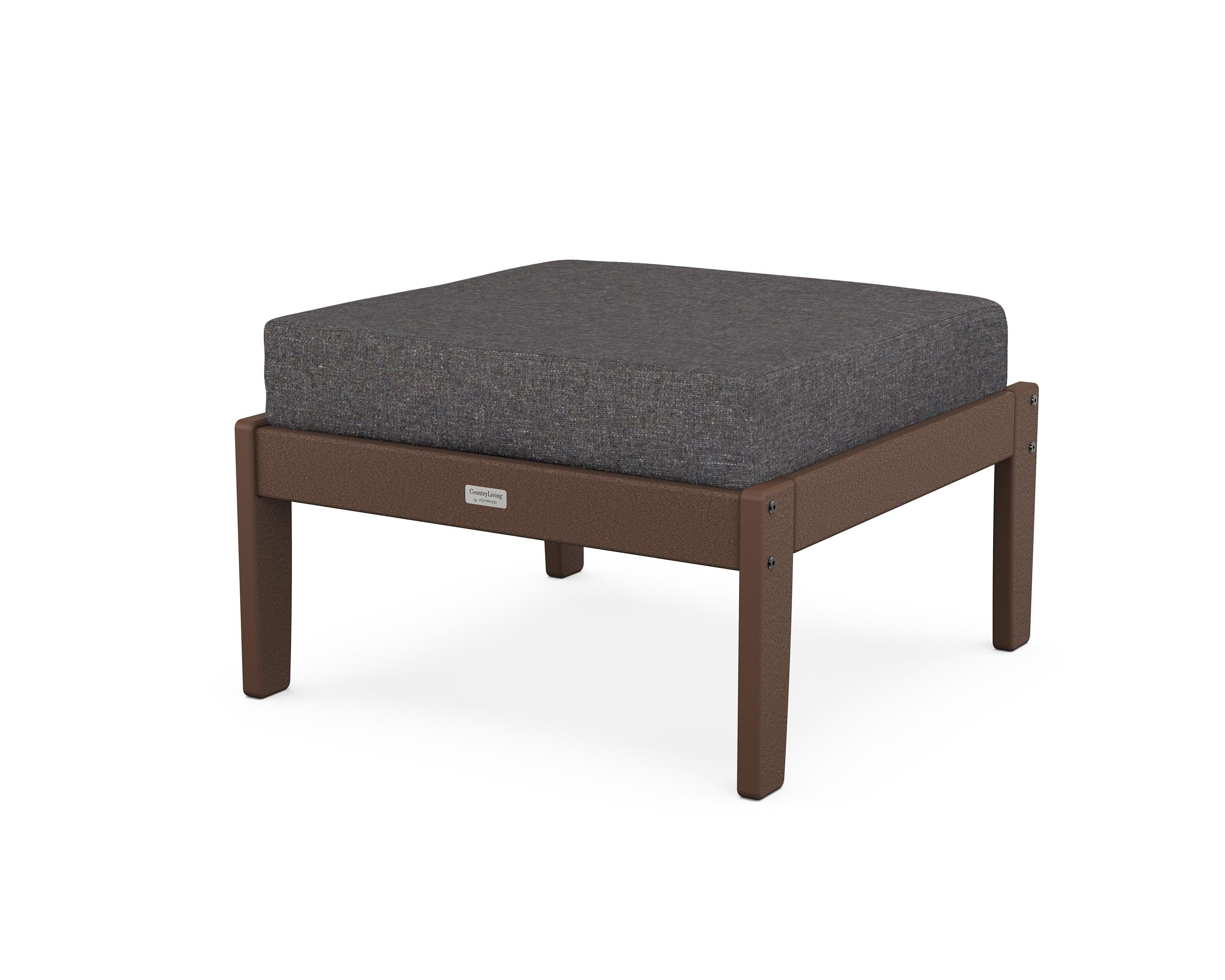Country Living Cottage Deep Seating Ottoman in Mahogany / Ash Charcoal