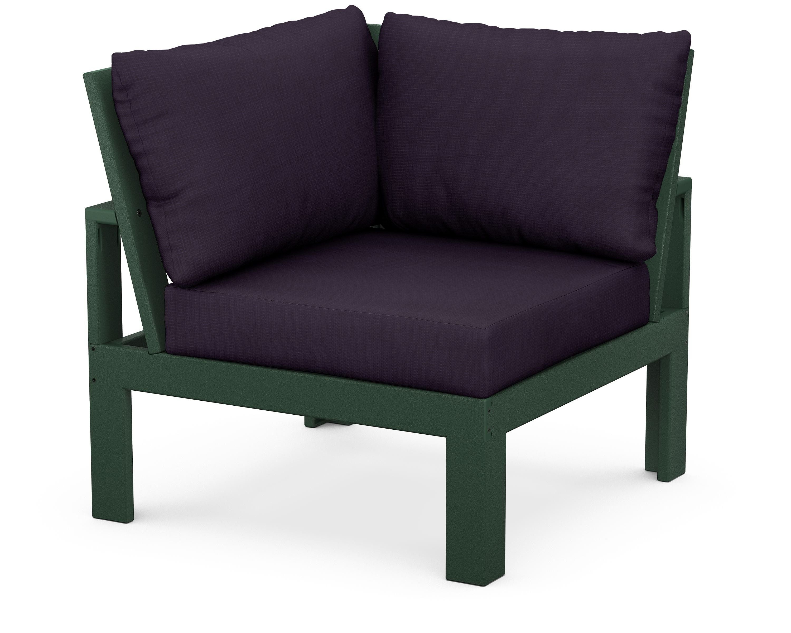 Unbranded Modular Corner Chair in Green / Navy Linen