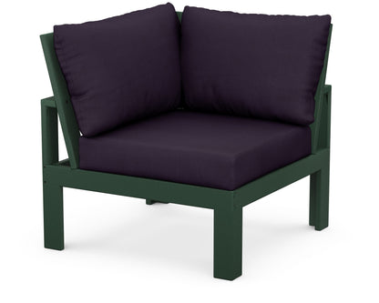 Unbranded Modular Corner Chair in Green / Navy Linen